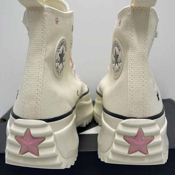 Converse WMNS RUN STAR HIKE HI EGRET/LOTUS PINK/BLACK A12205C Platforms Sneakers - Picture 13 of 16